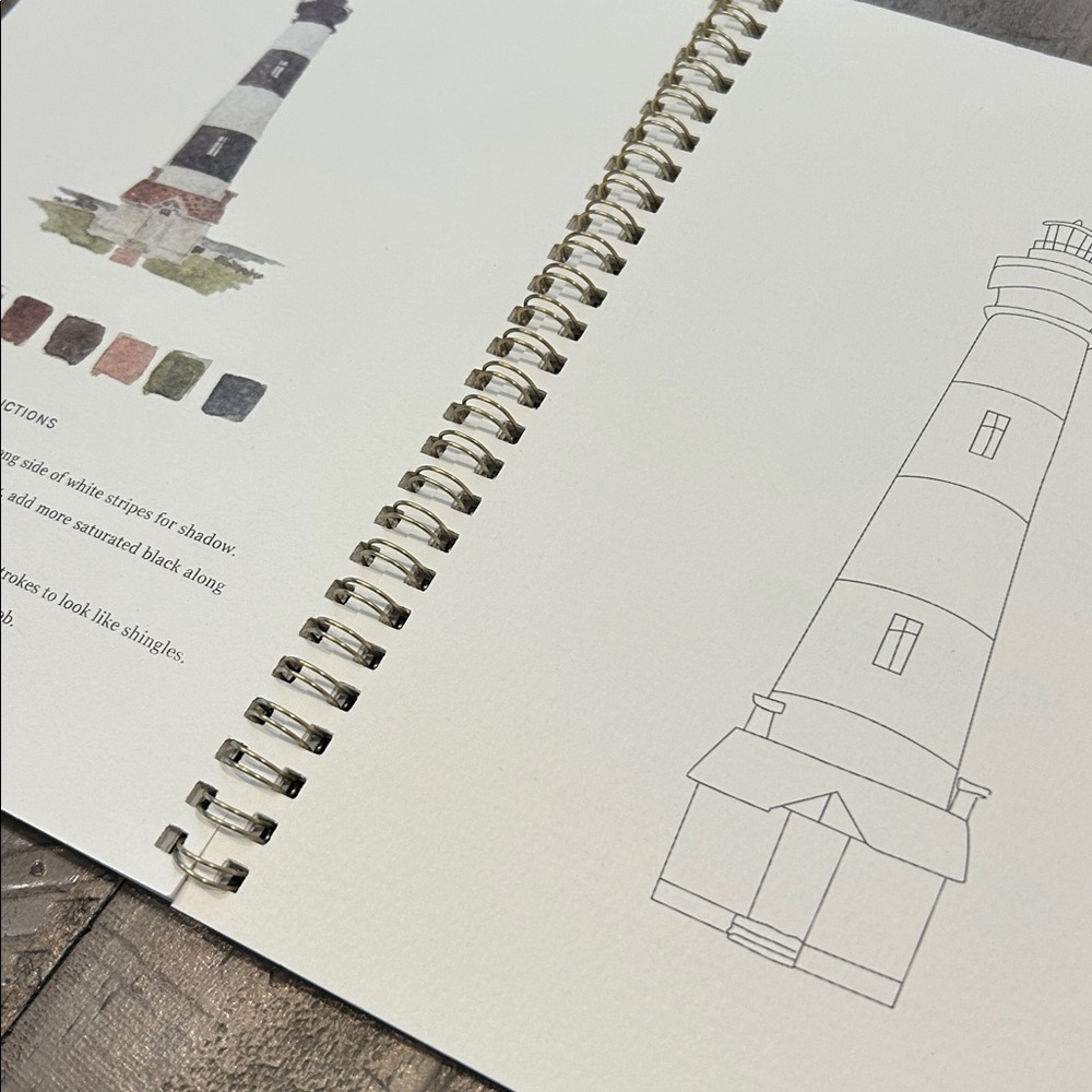 New Watercolor Workbooks  Set of 2 Animals and Seaside Instructions w/Sketches - Picture 4 of 5